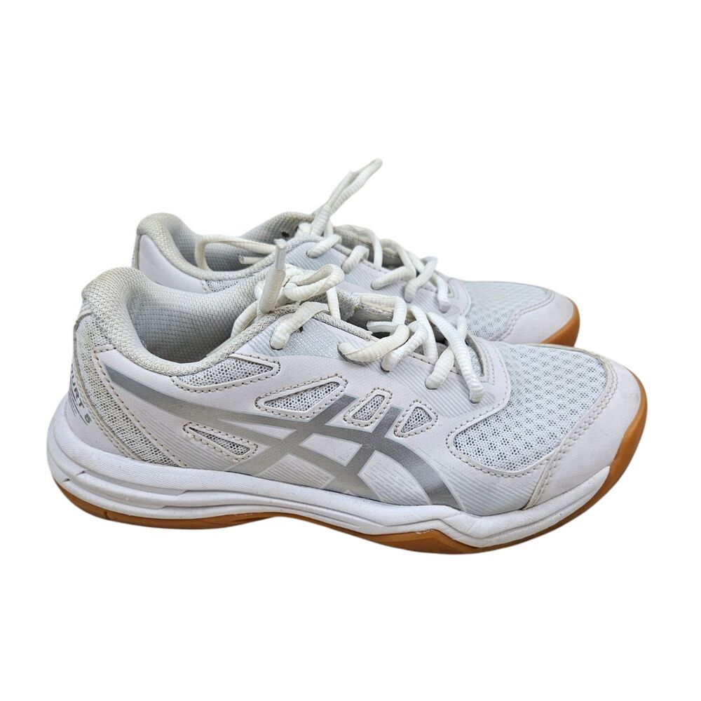 Asics Upcourt 5 Volleyball Shoes Womens 3.5 White Pure Silver Gum
